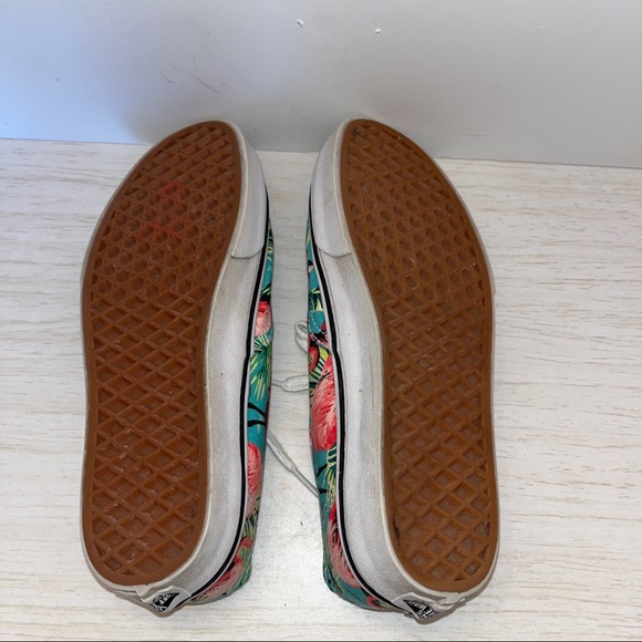 Vans Flamingo Tropical Sneakers Turquoise Pink Canvas Shoes Skate Women 7. - Picture 4 of 7